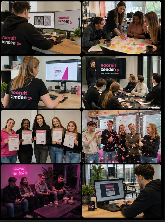 Vooruitzenden teammomenten en samenwerking